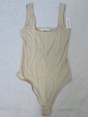 XS corset bodysuit tank beige